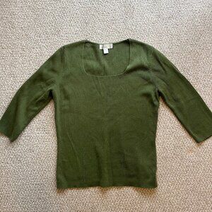 Dress Barn green mid length sleeve knit top